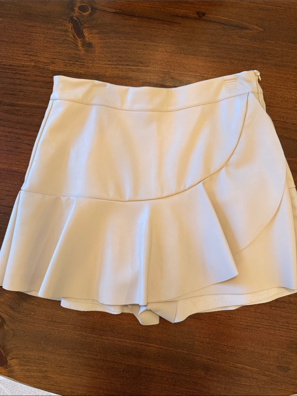 DO+BE Cream Ruffle Skort with Layered Front